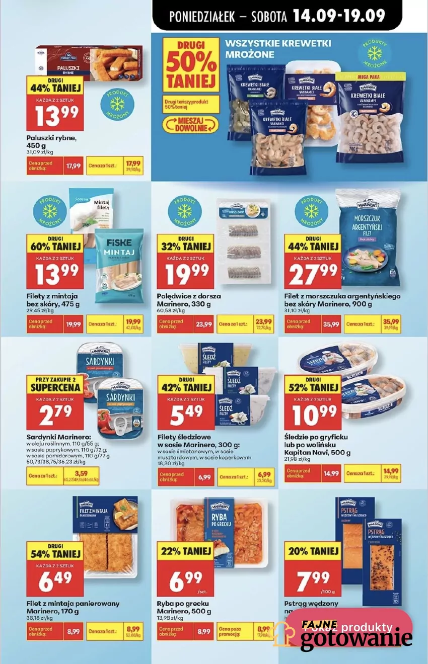Wszystkie krewetki mrożone w promocji "drugi 50% taniej" w Biedronce Promocje w Biedronce