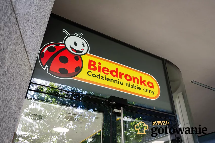 Biedronka - baner na szkle