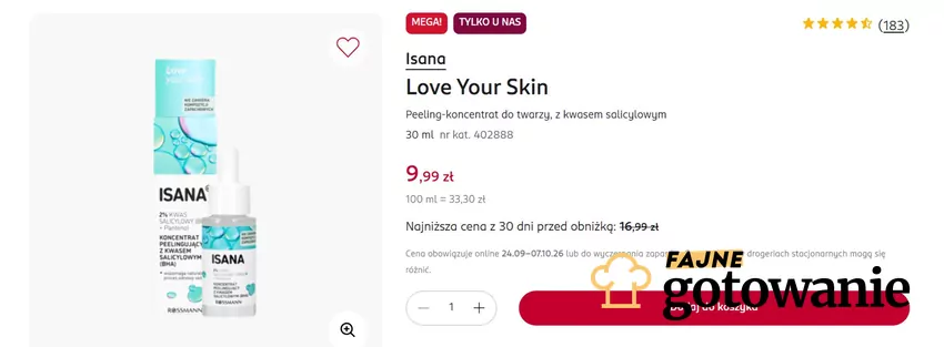 Peeling-koncentrat do twarzy za mniej niż 10 zł Rossmann - gazetka