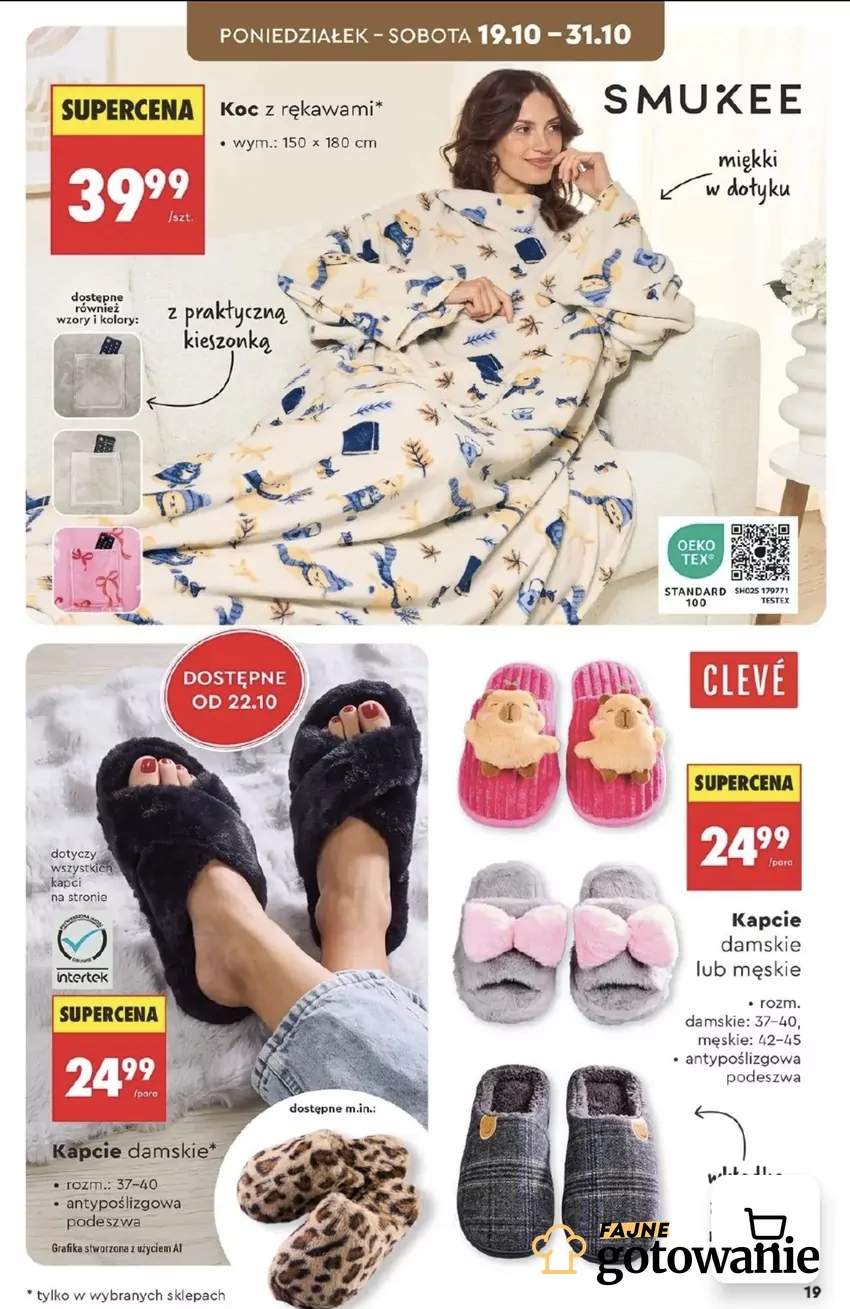 Koc z rękawami dostępny w Biedronce za niecałe 40 zł Promocje w Biedronce