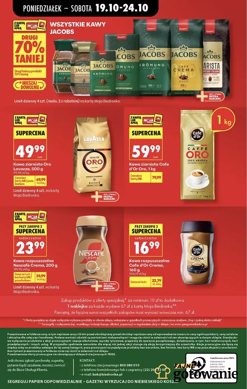 Wszystkie kawy Jacobs w promocji "drugi 70% taniej" Promocje w Biedronce