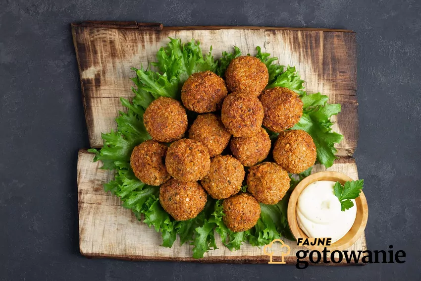 Falafel na desce z sosem