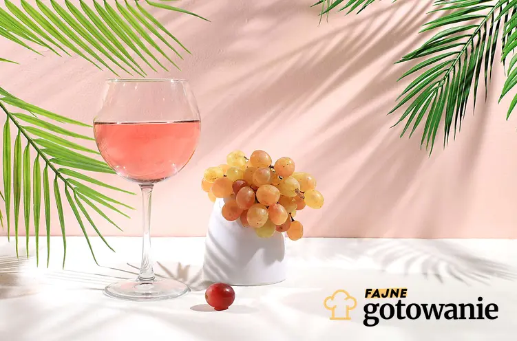 Nalewka z winogron jasnych podana w kieliszku.
