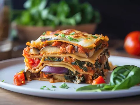 Przepis: lasagne ze szpinakiem i pomidorami