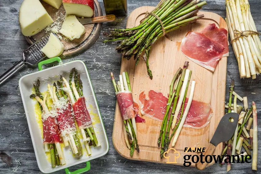 szparagi zielone zapiekane Zapiekane szparagi z szynką parmeńską