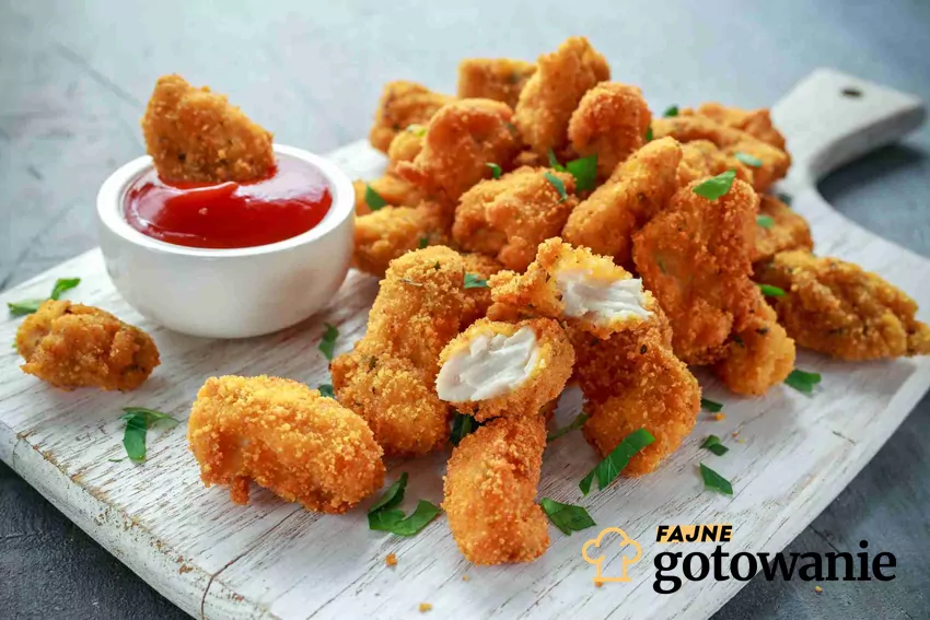 Nuggetsy z ciecierzycy Ciecierzyca, złote nuggetsy wegańskie
