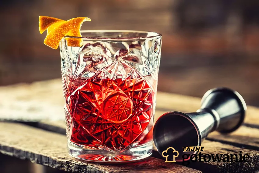 Drink Negroni w ozdobnej szklance