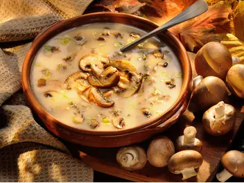 Ilustracja przepisu na: zupa ze świeżych grzybów
