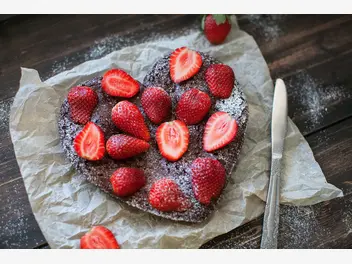 Ilustracja przepisu na: ciasto czekoladowe z owocami