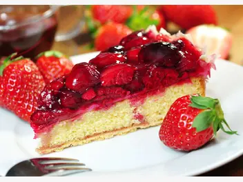 Ilustracja przepisu na: ciasta z owocami i galaretką