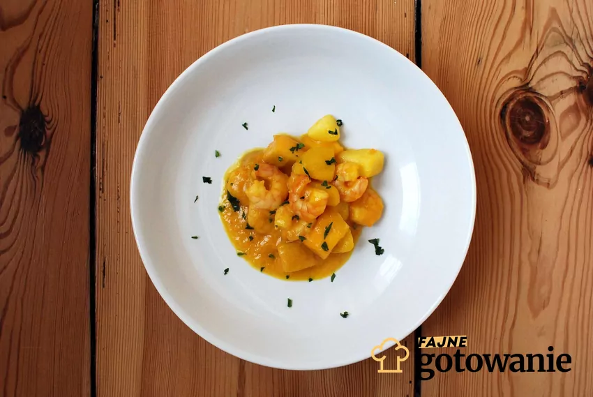 Krewetki z mango Pikantne krewetki z mango