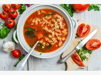 Ilustracja przepisu na: zupa pomidorowa z ryżem