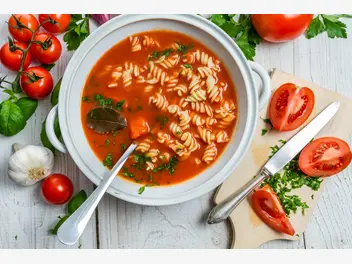 Ilustracja przepisu na: zupa pomidorowa na rosole
