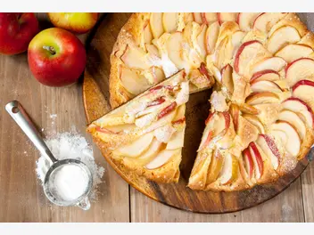 Ilustracja przepisu na: ciasto ucierane z jabłkami i olejem