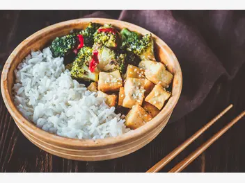 Ilustracja przepisu na: ryż z tofu