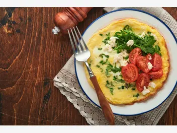 Ilustracja przepisu na: omlet z rukolą