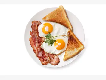 Ilustracja przepisu na: tosty z jajkiem i bekonem