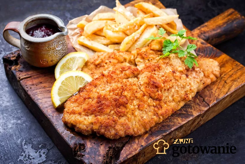 Kotlet z kurczaka i frytki