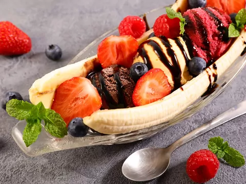 Przepis: banana split