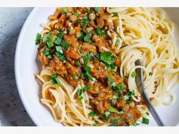 Ilustracja przepisu na: spaghetti wegetariańskie
