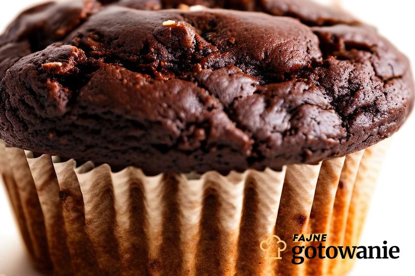 Muffinki brownie podane w papilotkach do pieczenia.