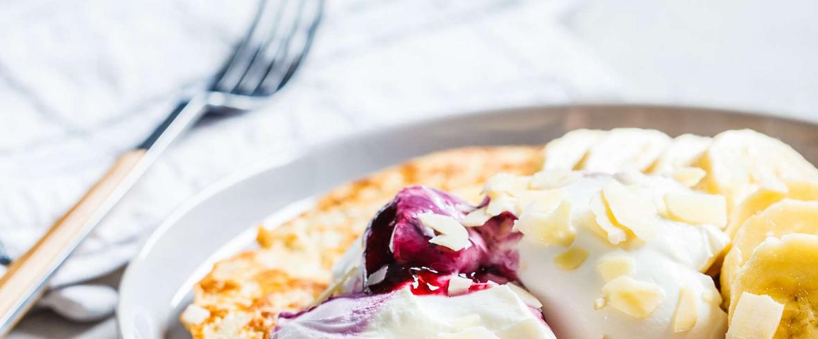 Puszysty omlet na słodko fit a’la sernik bez mąki