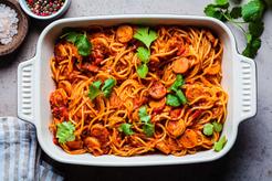 Spaghetti z kiełbasą